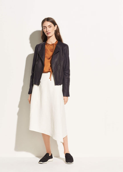 VINCE. Cross Front Leather Jacket