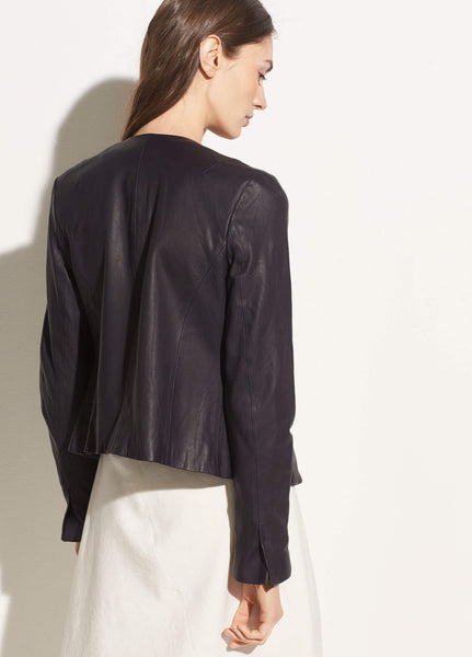 VINCE. Cross Front Leather Jacket