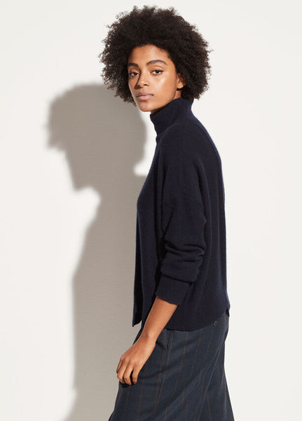 Vince Wool Cashmere Stepped Hem Turtleneck