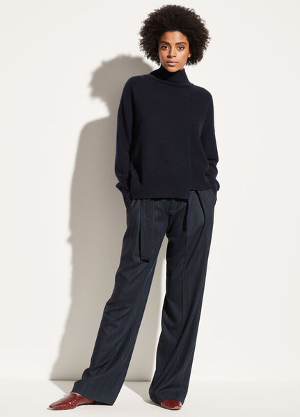 Vince Wool Cashmere Stepped Hem Turtleneck