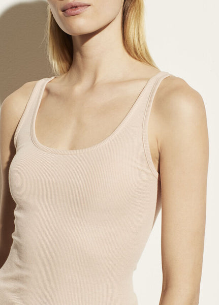 VINCE. scoop neck tank top in rosewater