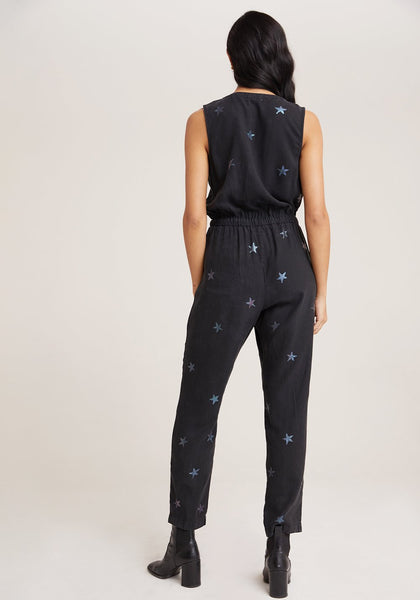 bella dahl tencel cross front star stamp jumpsuit