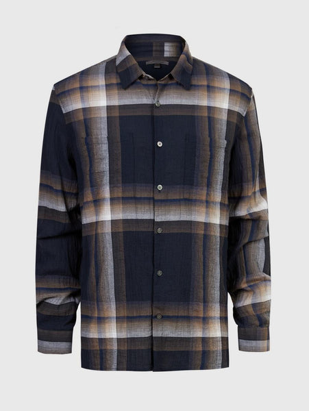 John Varvatos Cole Regular Fit LS Shirt - Navy