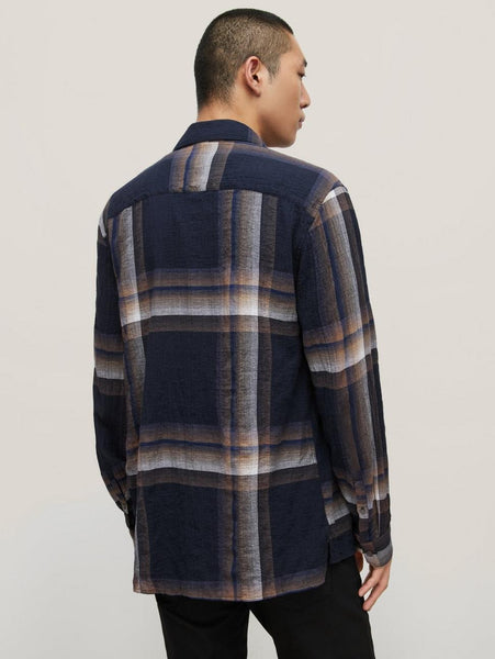 John Varvatos Cole Regular Fit LS Shirt - Navy