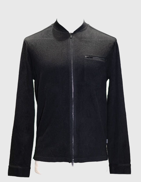 John Varvatos Webster Zip Front Shirt - Black
