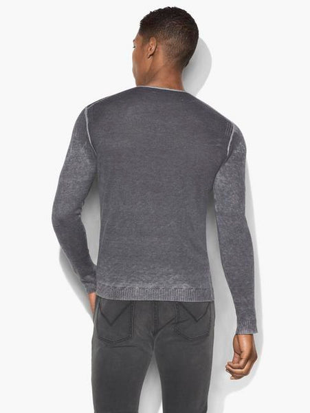 John Varvatos L/S V Reverse Print Sweater