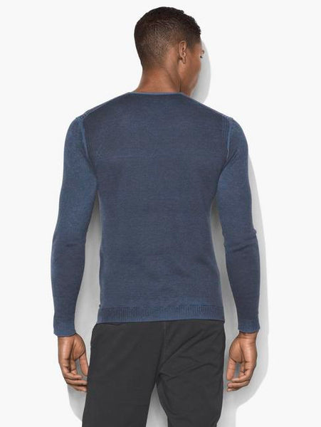 John Varvatos L/S V Reverse Print Sweater