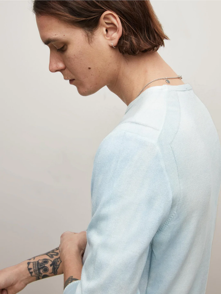 John Varvatos Hays Crew Neck Sweater - Pacific Blue