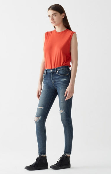 AGoldE Sophie Hi Rise Crop in Sabotage