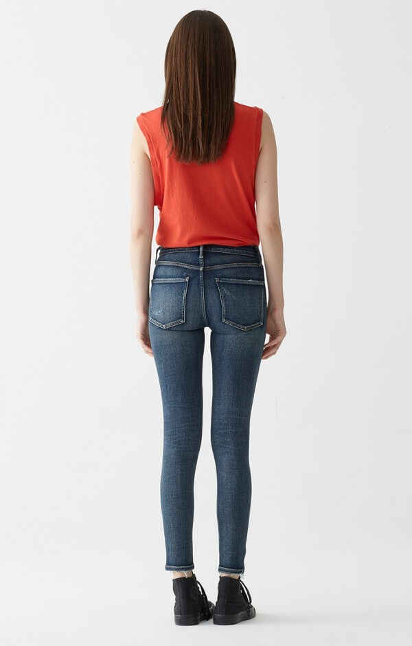 AGoldE Sophie Hi Rise Crop in Sabotage manhattan casuals