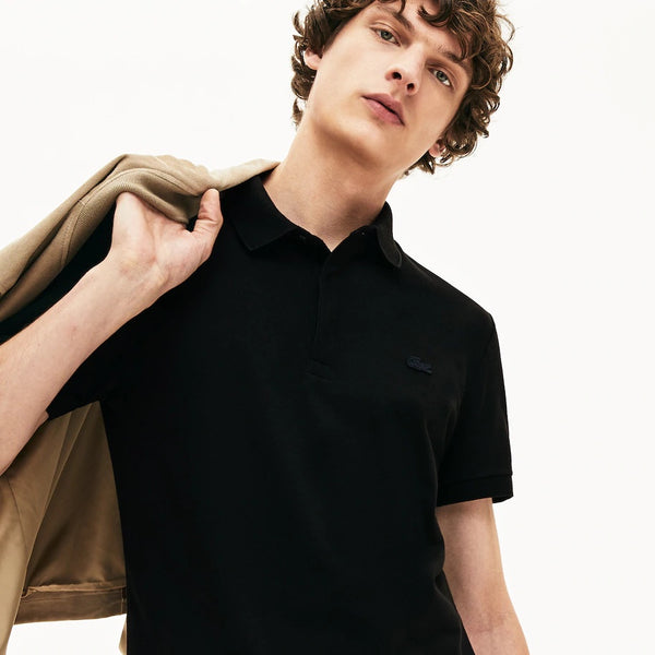 Lacoste Regular Fit Stretch Cotton Paris Polo - Black