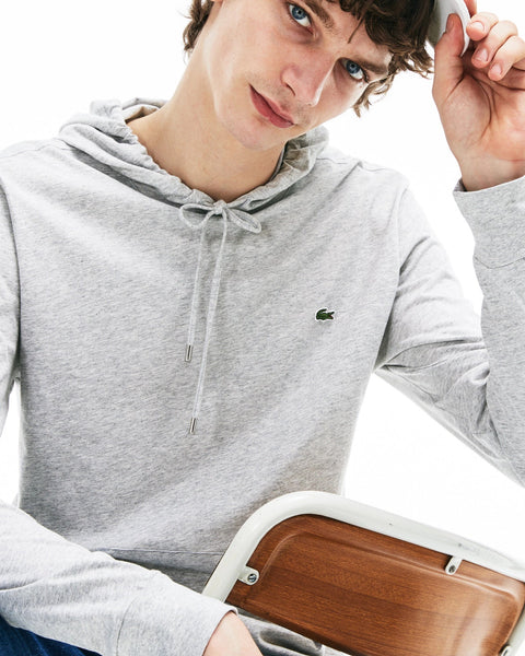 Lacoste Regular Fit Hooded Jersey T-shirt - Light Grey