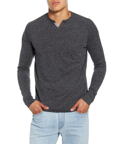 Good Man Brand LS Victory V-Notch Tee Charcoal Heather