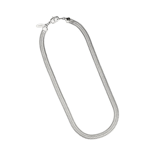 Cuchara Aretha weave detail flat chain necklace in Silver