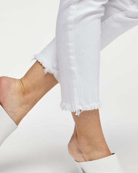 7 For All Mankind Roxanne Ankle w/Raw Hem in white