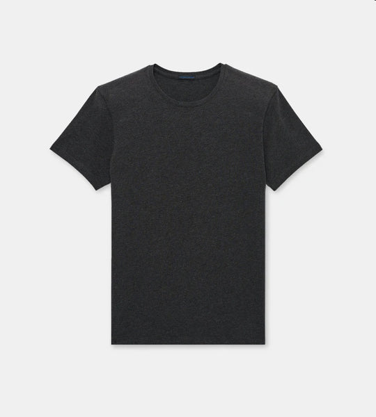 Patrick Assaraf Pima Cotton Stretch S/S Crew - Charcoal