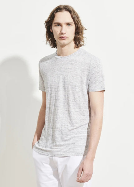 Patrick Assaraf Light Weight Linen T-Shirt - Mist Melange