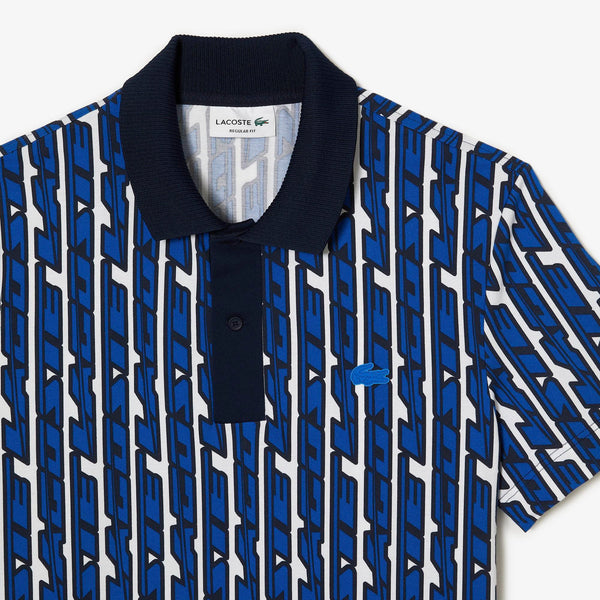 Lacoste Classic Fit Active Movement Print Polo - Blue