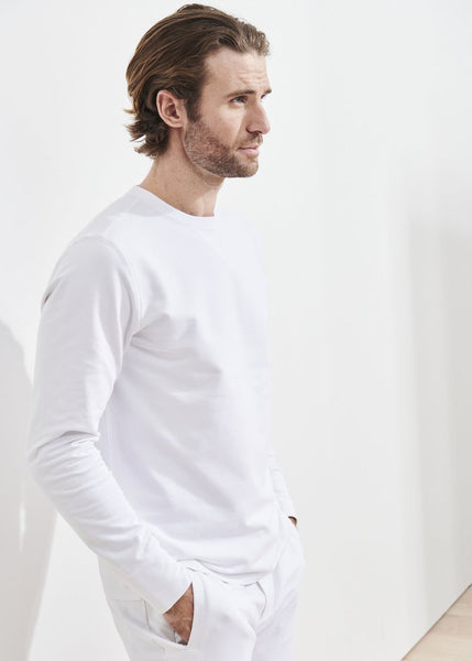 Patrick Assaraf Pima Cotton French Terry Sweatshirt - White
