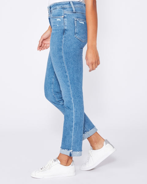 Paige Cindy Hi Rise Straight w Double Button in Neelah Distressed