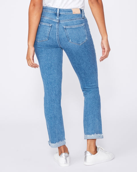 Paige Cindy Hi Rise Straight w Double Button in Neelah Distressed