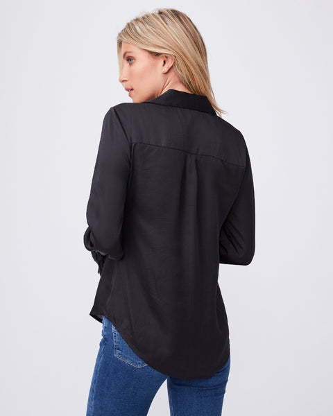 Paige Abriana Flared Cuff Shirt in Black