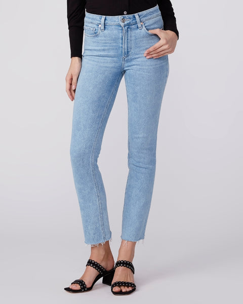 Paige Cindy Hi Rise Straight w raw Hem in Park Avenue