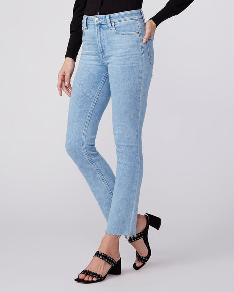 Paige Cindy Hi Rise Straight w raw Hem in Park Avenue