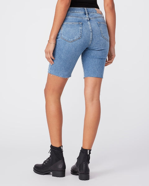 Paige Jax Cut Off Knee Short in Martina Distressed