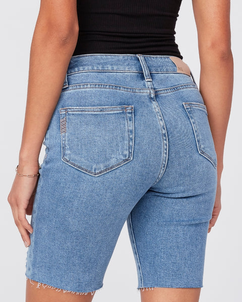 Paige Jax Cut Off Knee Short in Martina Distressed