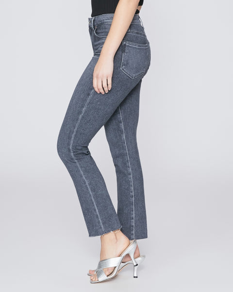 Paige Cindy Hi Rise Straight w Raw Hem in Ash Black