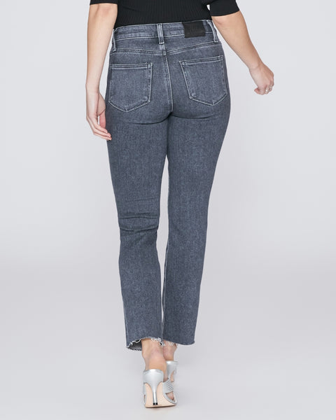 Paige Cindy Hi Rise Straight w Raw Hem in Ash Black