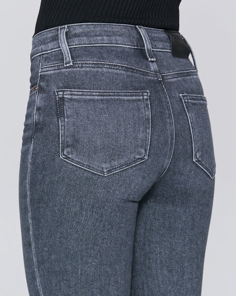 Paige Cindy Hi Rise Straight w Raw Hem in Ash Black