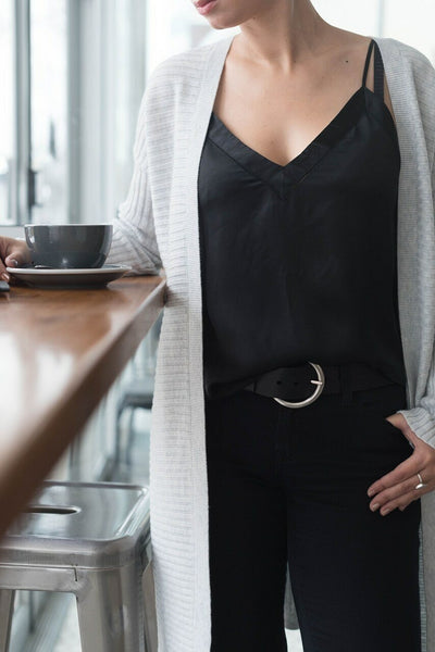 Brave Vika Circle Belt in Black/Silver
