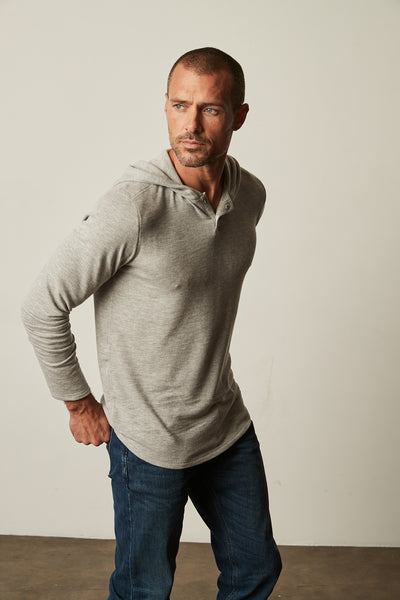 Velvet Men's Byrd02 Cozy Jersey Hoody - Medium Heather Grey