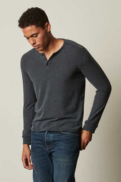 Velvet Men's Faust01 Cozy Jersey Henley - Cortez