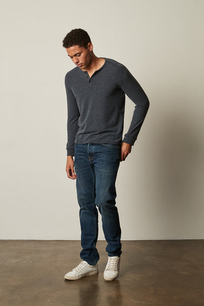 Velvet Men's Faust01 Cozy Jersey Henley - Cortez