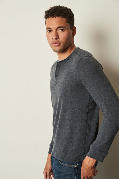 Velvet Men's Faust01 Cozy Jersey Henley - Cortez