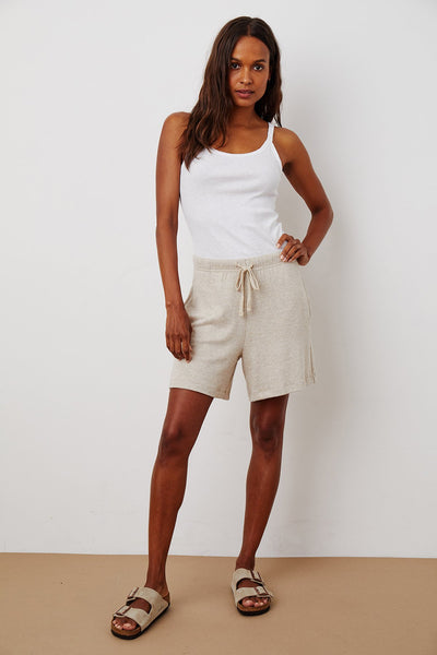 Velvet Janey04 Cozy Lux Short in Oatmeal