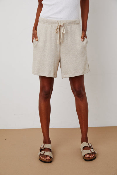 Velvet Janey04 Cozy Lux Short in Oatmeal