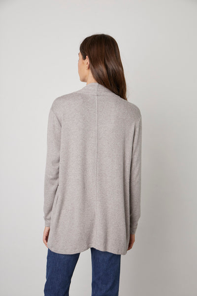 Velvet Val Cozy Lux Cardigan in Grey