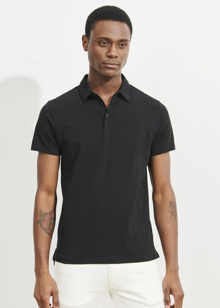 Patrick Assaraf SS Pima Stretch Polo - Black