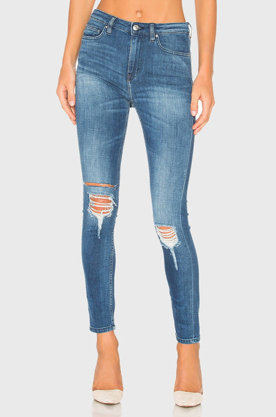 IRO Nevada Skinny Destroyed Jean - Blue Denim