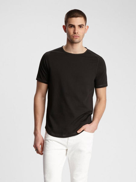 John Varvatos CONNOR S/S CREW WITH CONTRAST STITCH Black