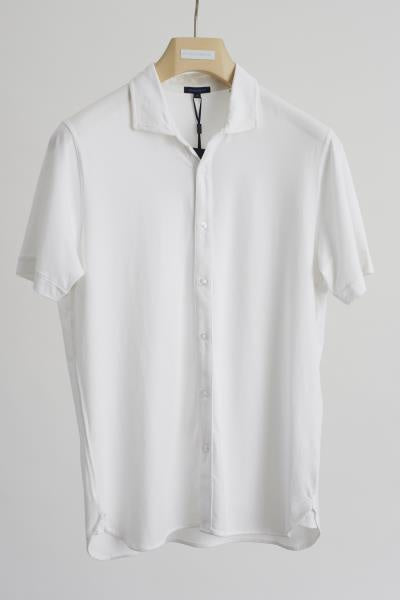 Patrick Assaraf Pima Cotton Button Front Shirt - White