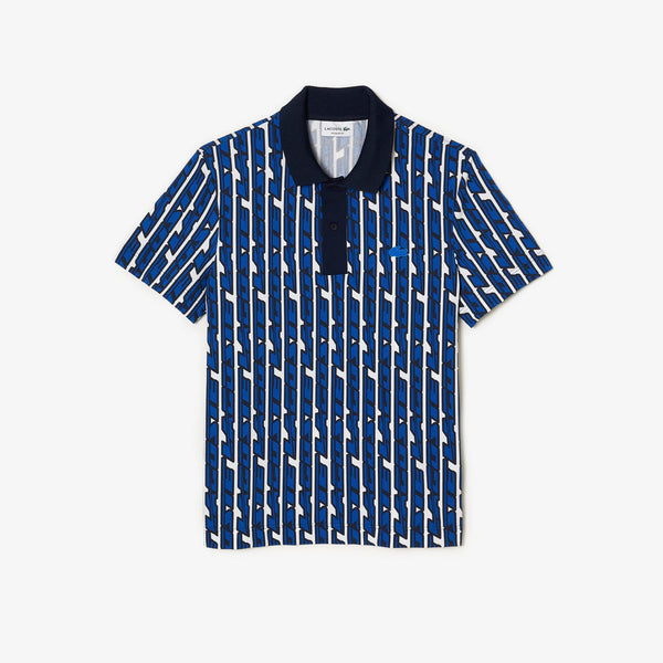 Lacoste Classic Fit Active Movement Print Polo - Blue