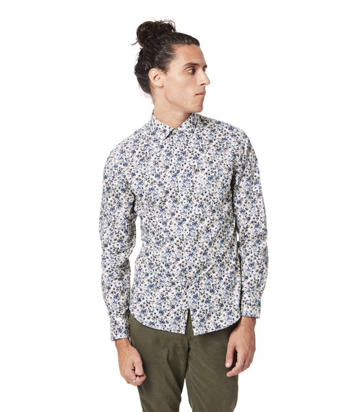 Good Man Brand LS Print Shirt Off White Spider Floral