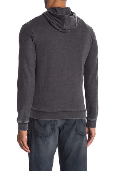 John Varvatos Washed French Terry Zip Hoodie - Metal Grey