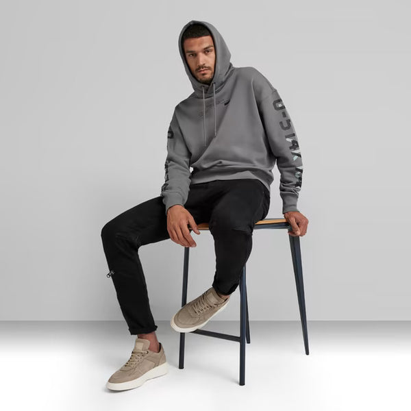 G-STAR Sleeve Graphics Loose Hooded - Granite