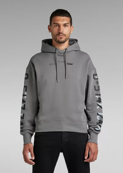 G-STAR Sleeve Graphics Loose Hooded - Granite